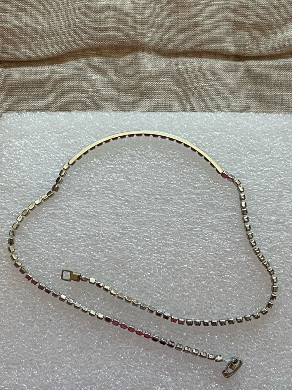 Avon Silver Rhinestone Choker Crystal Tennis Necklace - Picture 6 of 6